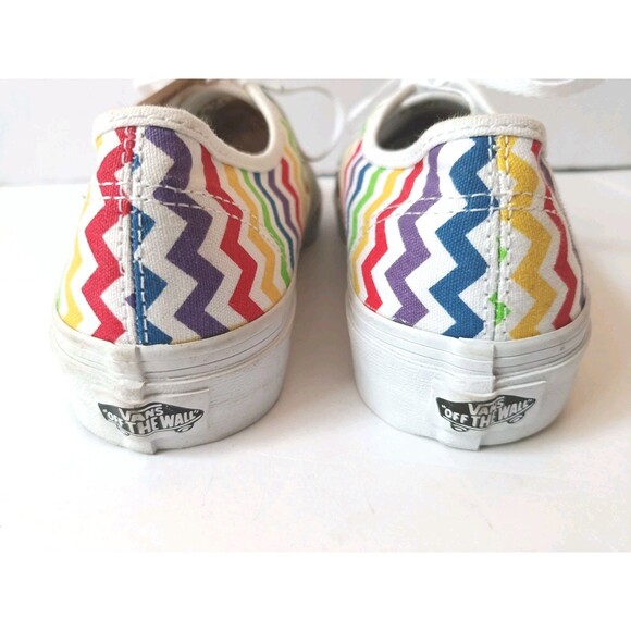 Vans Off the Wall Rainbow Zig Zag Chevron Shoes Womens 6 Multi Color - Picture 6 of 7